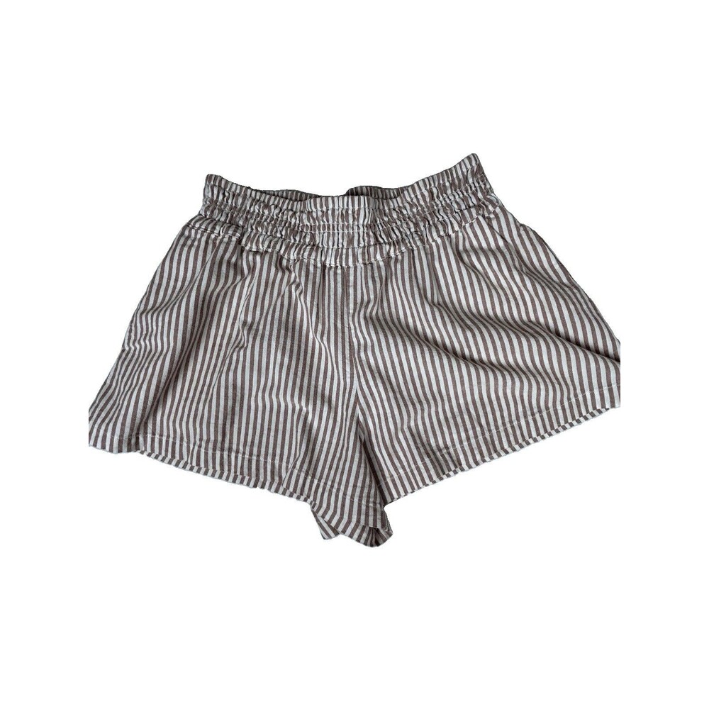 Women's Rhythm brown & white Pinstripe Shorts Womens Size 4
